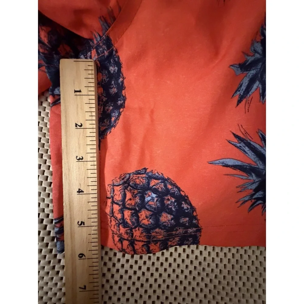 OCEAN CURRENT Swim Trunks L/XL Men Large Pineapple Orange Pink Shorts Lined Mesh